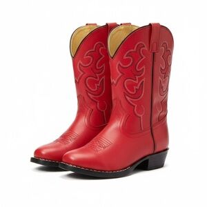 Smokey Red Kids Cowboy Boots Size 2